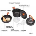 Camping Cookware Mess Kit with Kettle