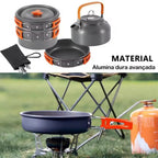 Camping Cookware Mess Kit with Kettle