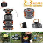 Camping Cookware Mess Kit with Kettle