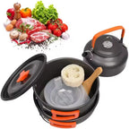 Camping Cookware Mess Kit with Kettle