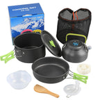 Camping Cookware Mess Kit with Kettle